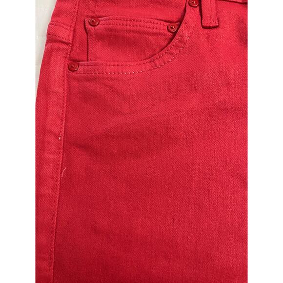 Mother Jeans Women's Sz 24 Red The Insider Crop Step Fray Distressed Hem - Picture 8 of 10